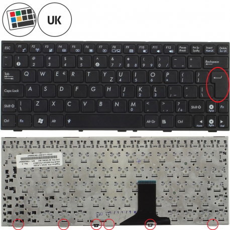 Asus Eee PC 1015PEG Klávesnica
